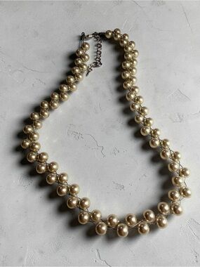 Classic Pearl Strand Necklace - Champagne Faux Pearls